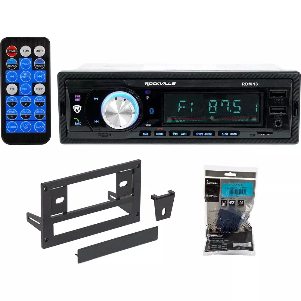 1-Din Digital Media Bluetooth AM/FM/MP3/USB/SD Receiver For 1987-93 Ford Mustang
