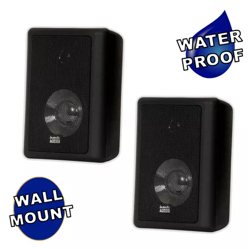 151B Outdoor 2 Way Speakers Mountable Weatherproof Black Pair