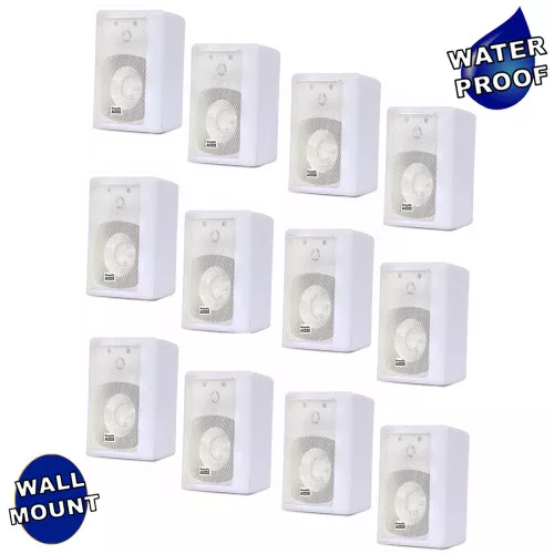 151W Outdoor 2 Way Speakers Mountable Weatherproof White 6 Pair Pack