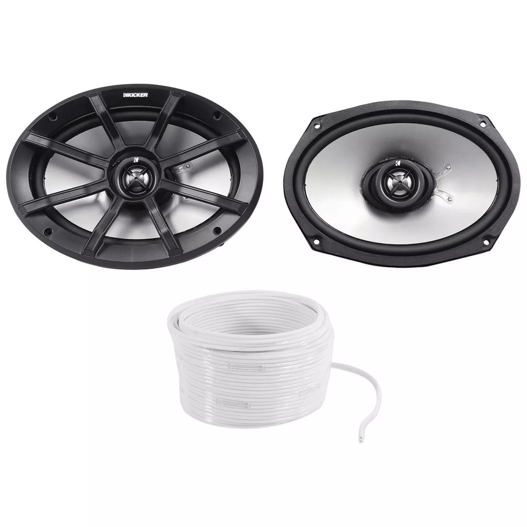 (2) Kicker 40PS694 6x9" 180w ATV/UTV/RZR/Motorcycle/Polaris Speakers+Marine Wire