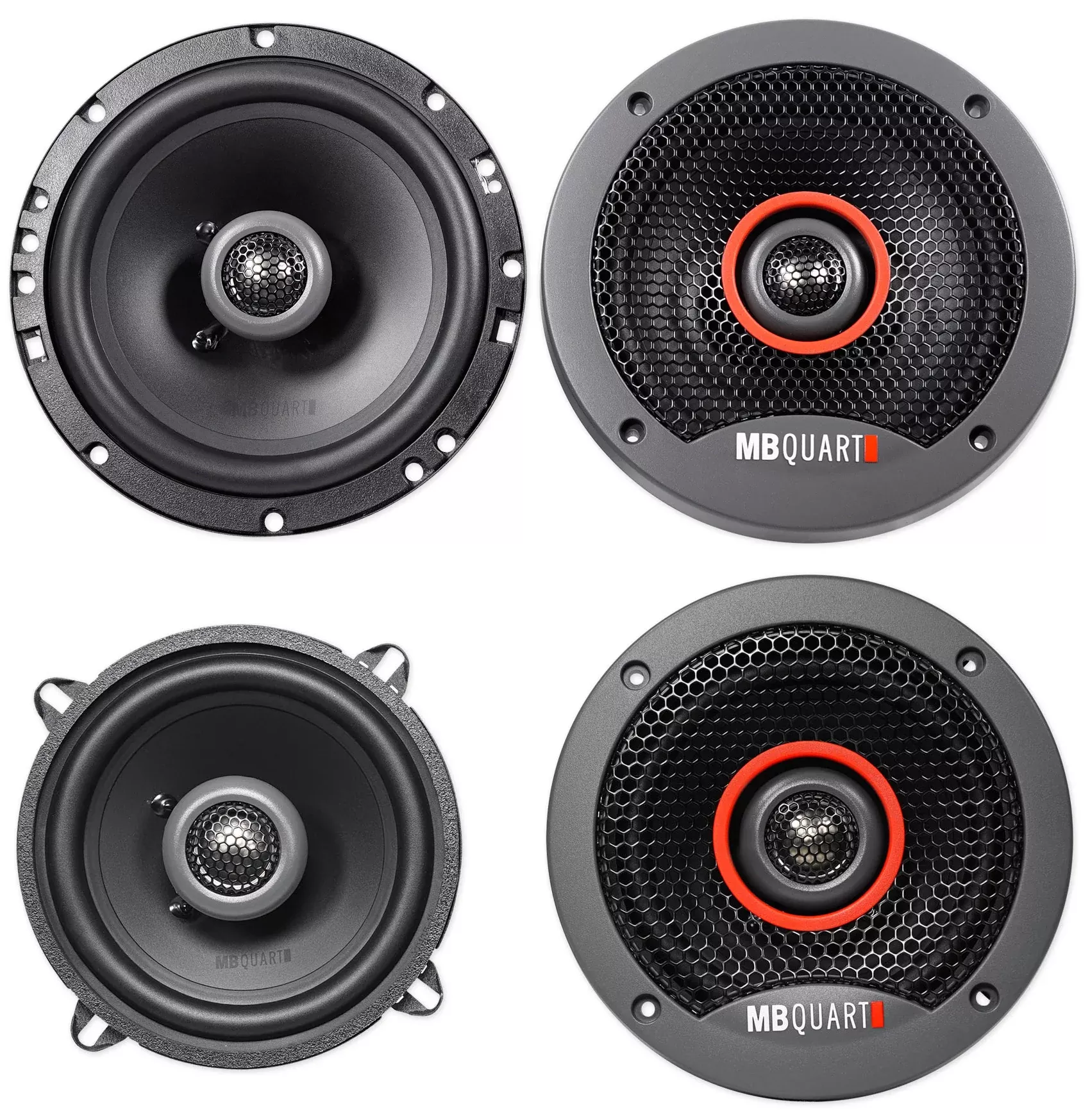 (2) MB QUART FKB116 6.5" 240w 2-Way Car Audio Speakers+(2) 5.25" 180w Speakers