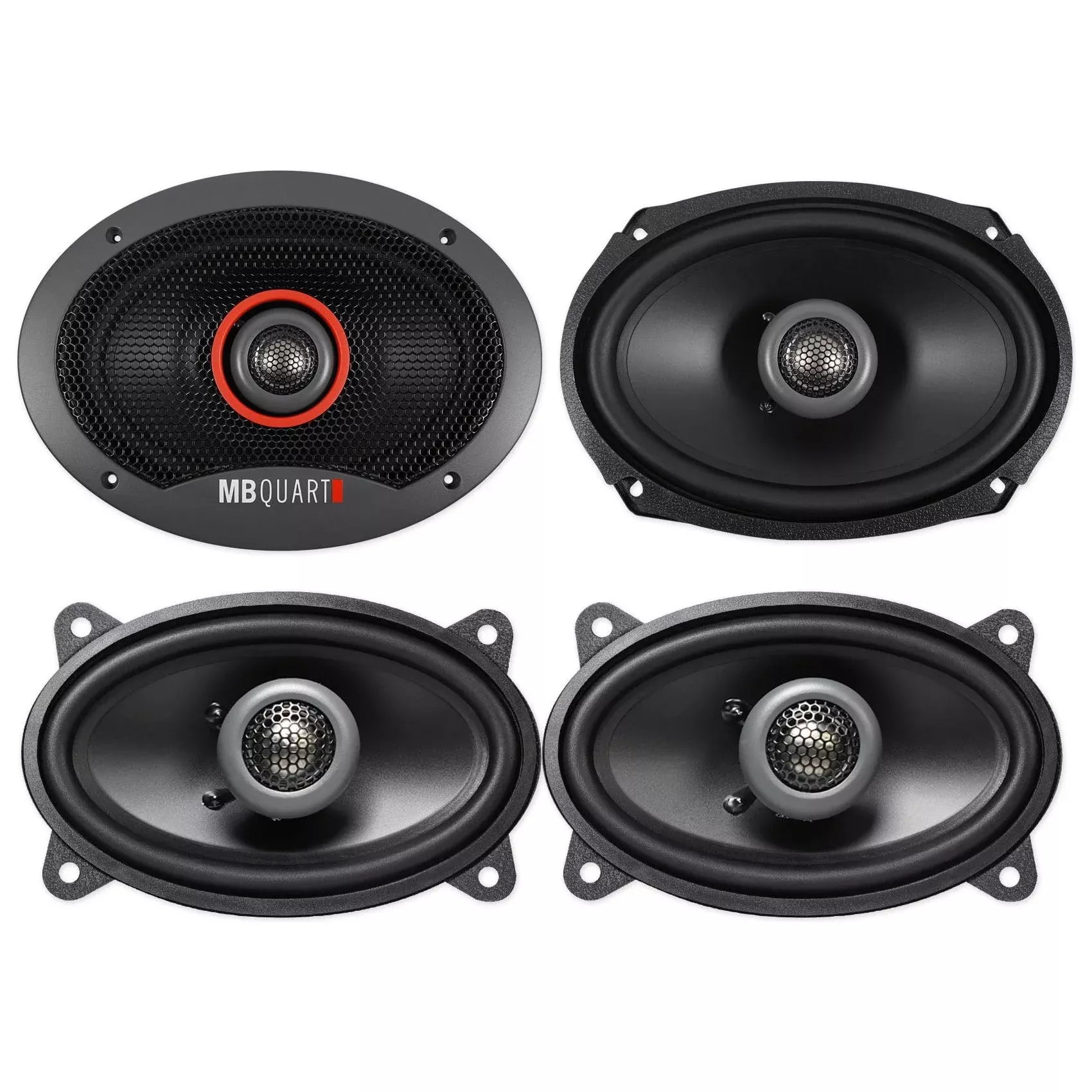 (2) MB QUART FKB169 6x9" 300 Watt Car Stereo Speakers+(2) 4x6" 180w Speakers