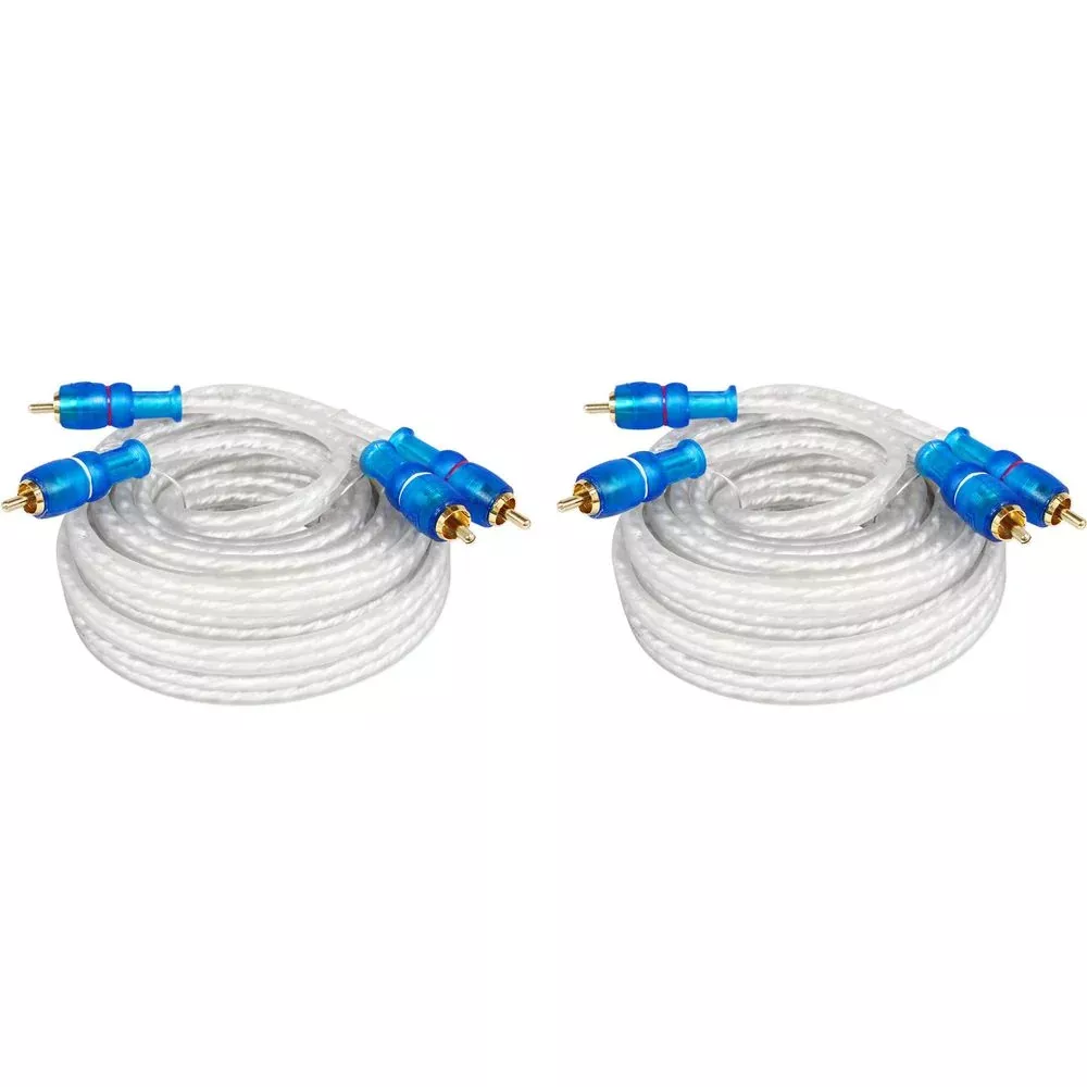 (2) Rockville MRCA25 25 Foot Twisted Pair Marine/Boat RCA Cables 100% Copper