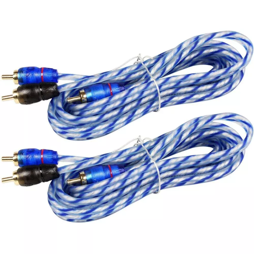 (2) Rockville RTR062 6 Foot Twisted Pair RCA Cables Split Pin, 100% Copper