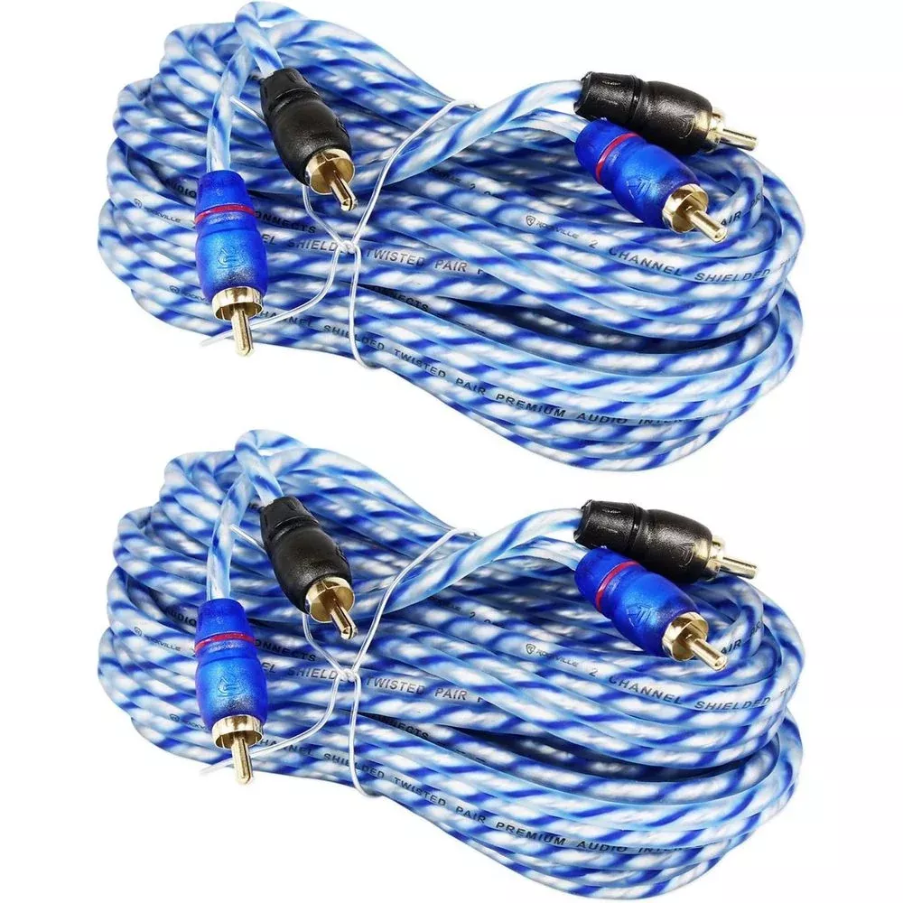 2 Rockville RTR172 17 Foot Twisted Pair RCA Cables 100% Copper, Amazing Quality