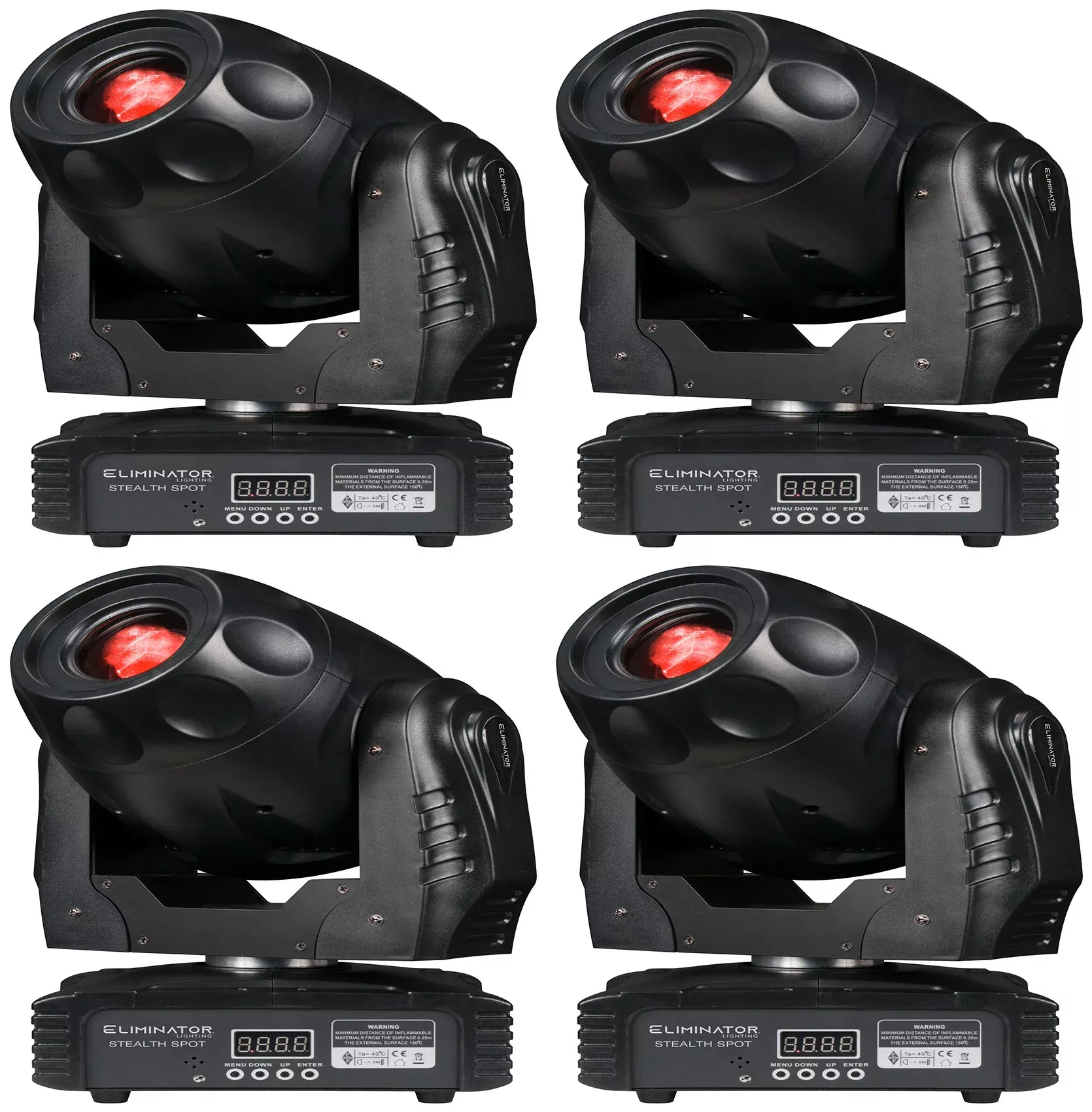 (4) American DJ Eliminator Stealth Spot 60 Watt LED DMX Moving Head Spot Lights