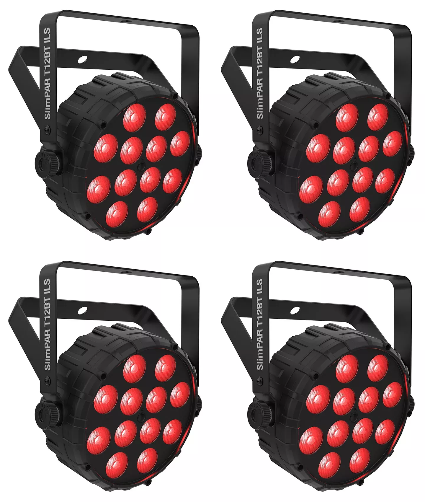 (4) Chauvet DJ SLIMPAR T12 BT ILS Wireless Par Wash Up-Lights w/ Bluetooth