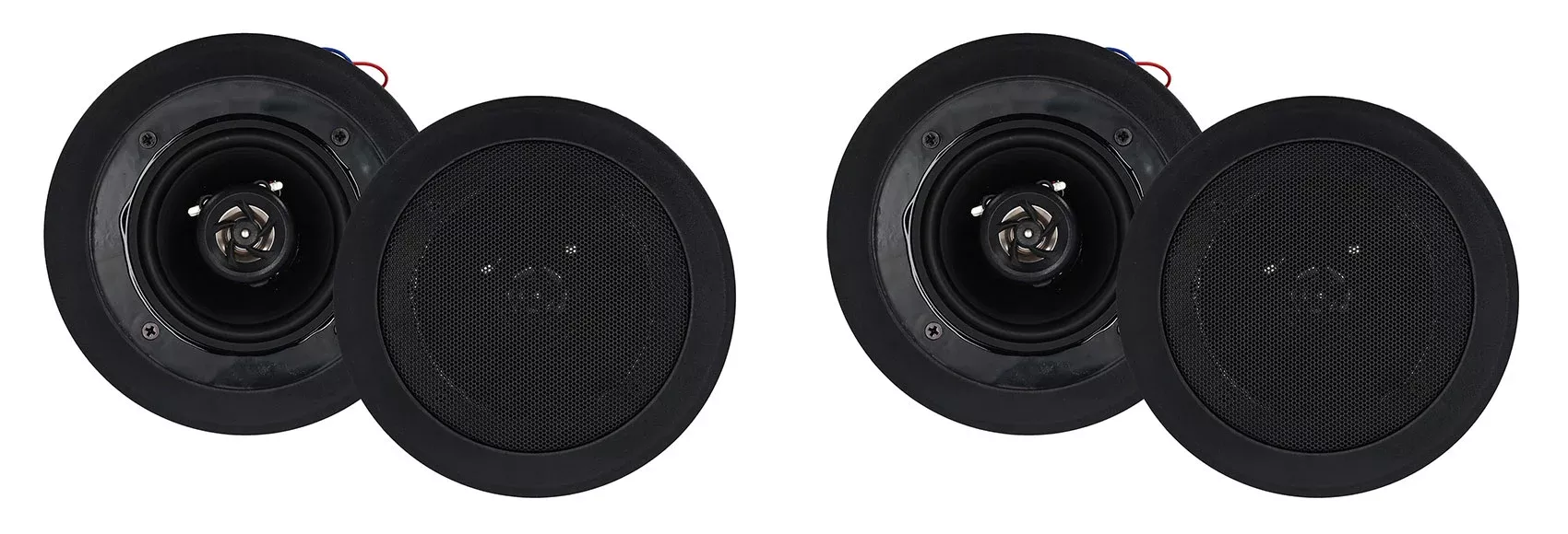4) Rockville CC4T Black 4" Commercial 70v Ceiling Speakers For Restaurant/Bar