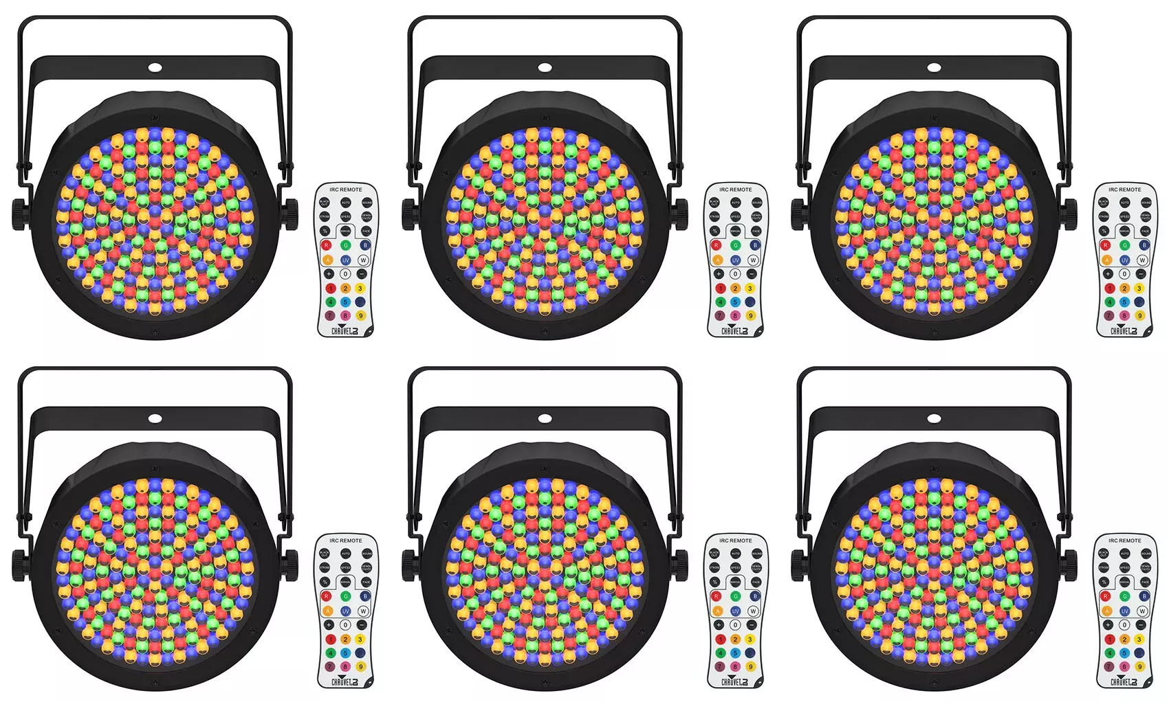 6) Chauvet DJ EZPAR 64 RGBA ILS Rechargeable Battery RGBA LED Par Wash Up-Lights