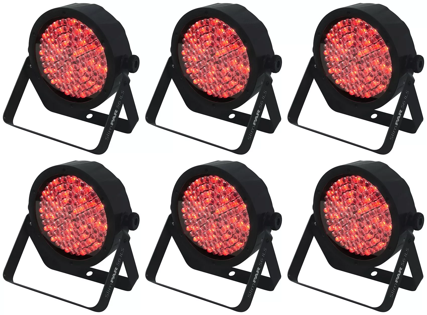 (6) Chauvet DJ SLIMPAR 56 ILS DMX RGB LED Par Wash Up-Lights
