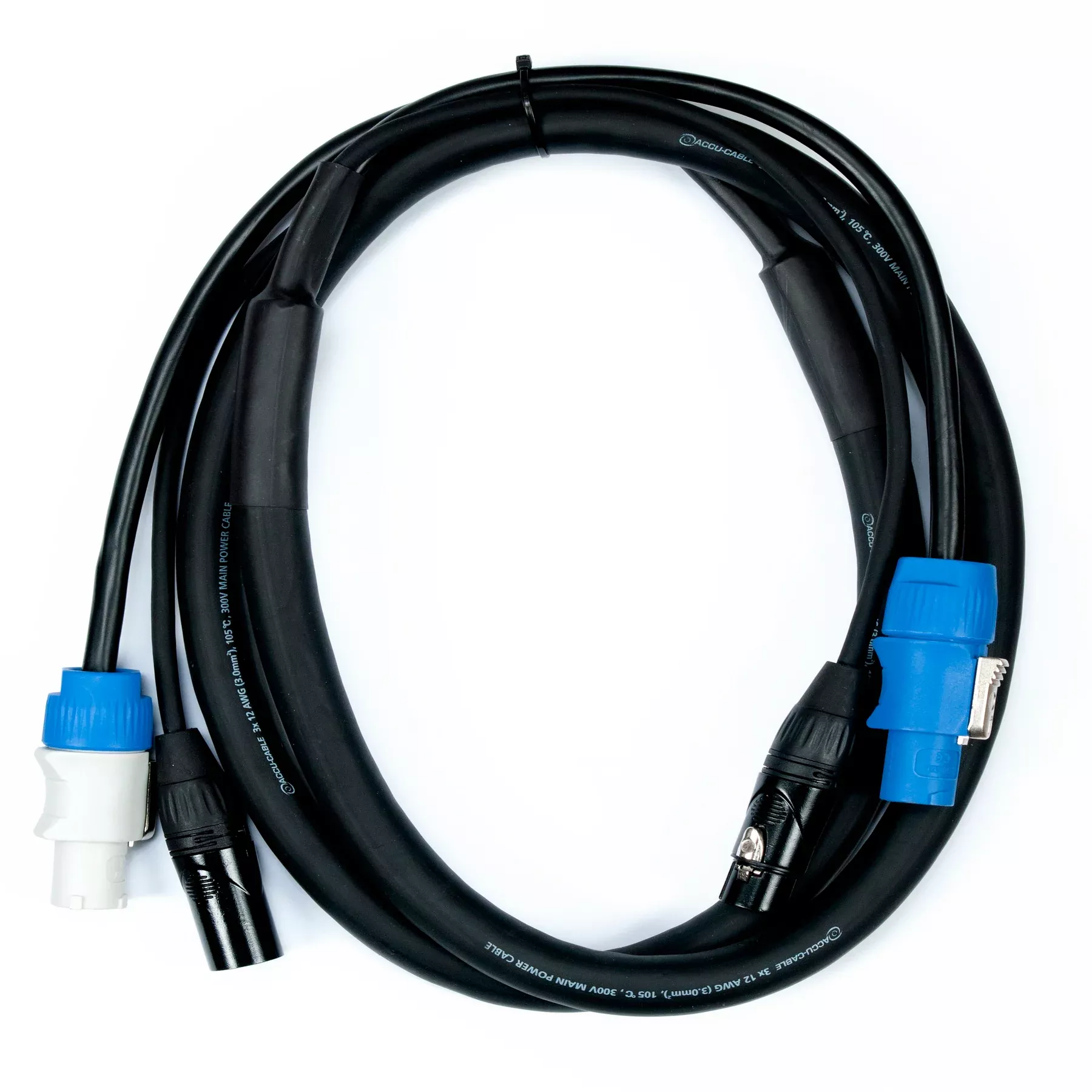 Accu-Cable AC3PPCON6 6-Foot 3-Pin Male-Female DMX + Locking Power Link Cable ADJ