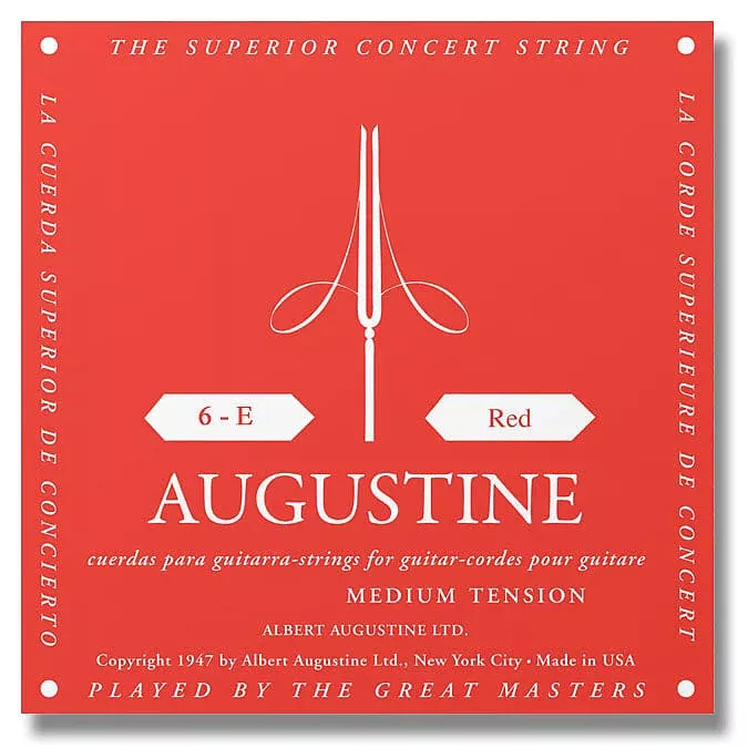 Augustine Classic Red Med Tension Nylon Acoustic Guitar Strings
