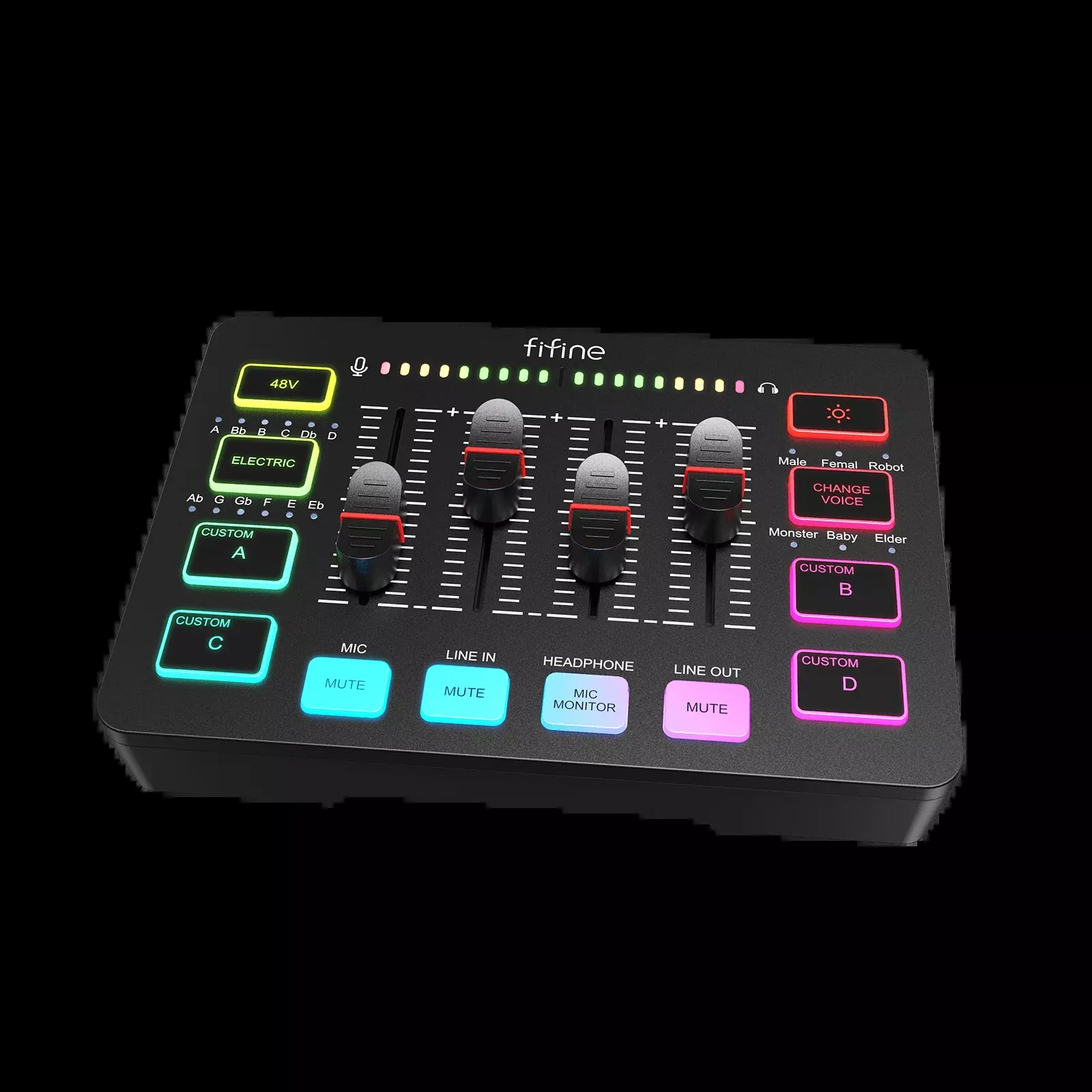 FIFINE AmpliGame SC3 Gaming Audio Mixer with RGB