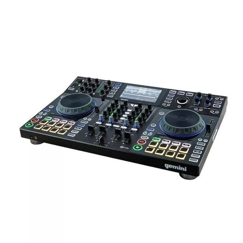 Gemini SDJ-4000 standalone DJ console, 4-channel mixer, dual decks, 7" HD display