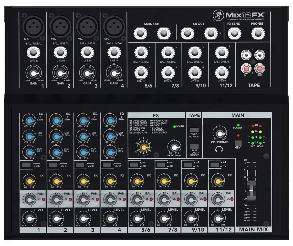 MACKIE MIX12FX - Compact 12 channels mixer with FX