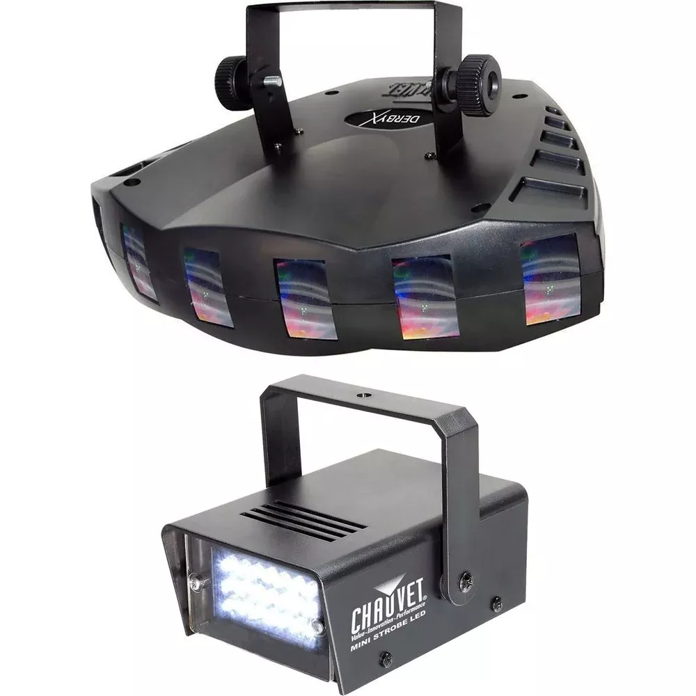 New! Chauvet DJ DERBY X DMX-512 Multi Colored LED Derby Club Light +Strobe Light