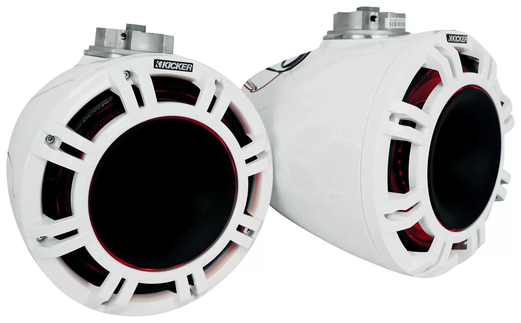Pair KICKER 47KMFC9W 9" Marine Boat Horn Loaded Flat Mount Tower Speakers KMFC9W
