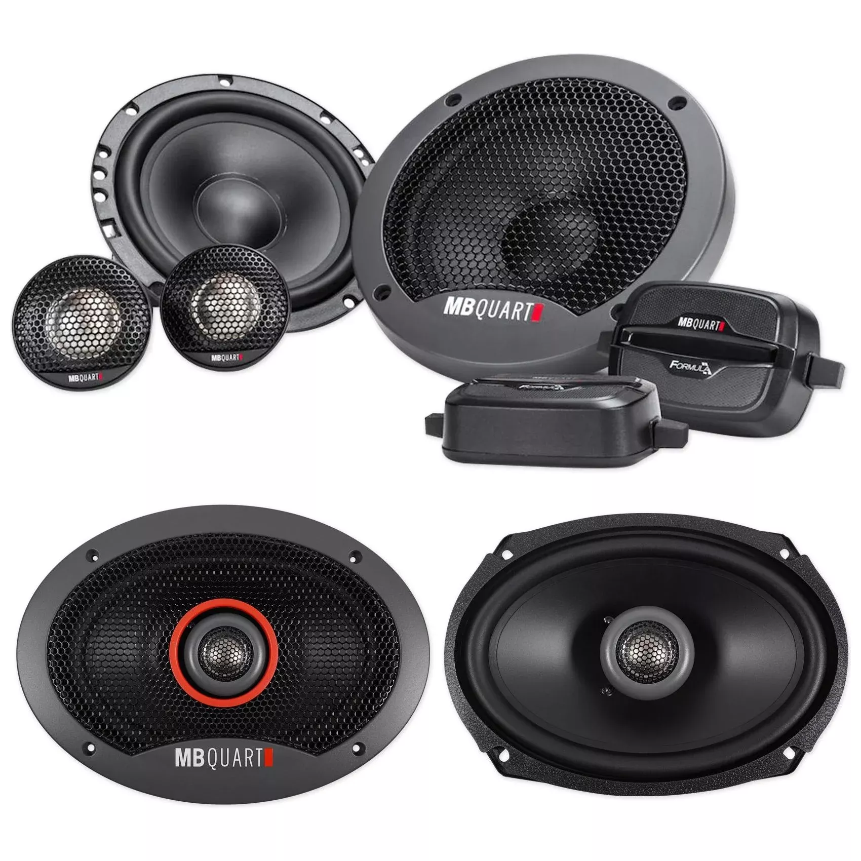 Pair MB QUART FSB216 6.5" 280 Watt Component Speakers+(2) 6x9" Coaxial Speakers