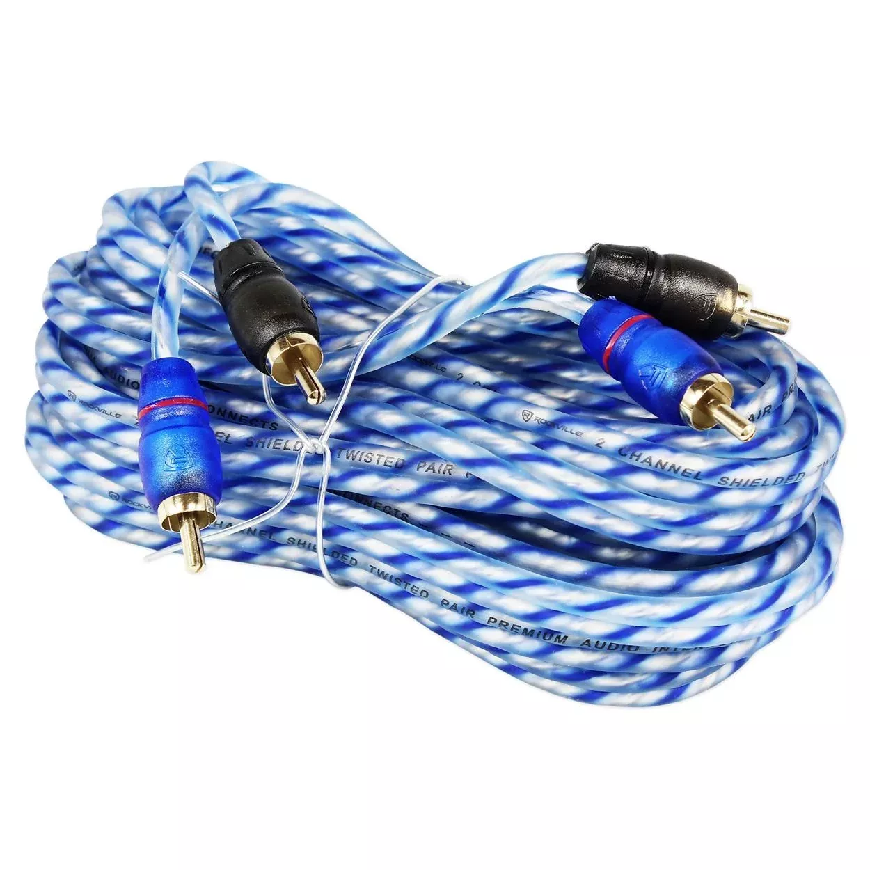 Rockville RTR172 17 Foot 2 Channel Twisted Pair RCA Cable Split Pin 100% Copper
