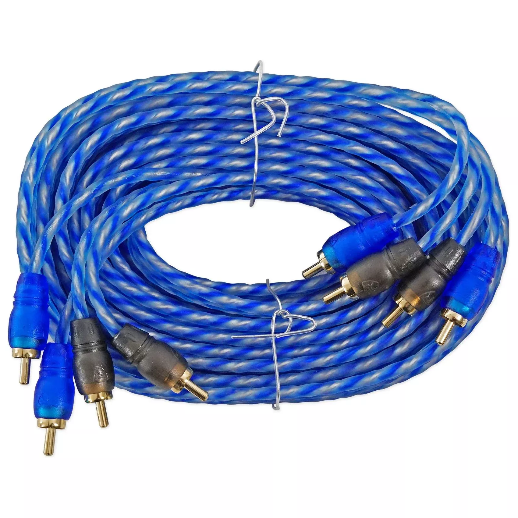 Rockville RTR174 17 Foot 4 Channel Twisted Pair RCA Cable Split Pin, 100% Copper