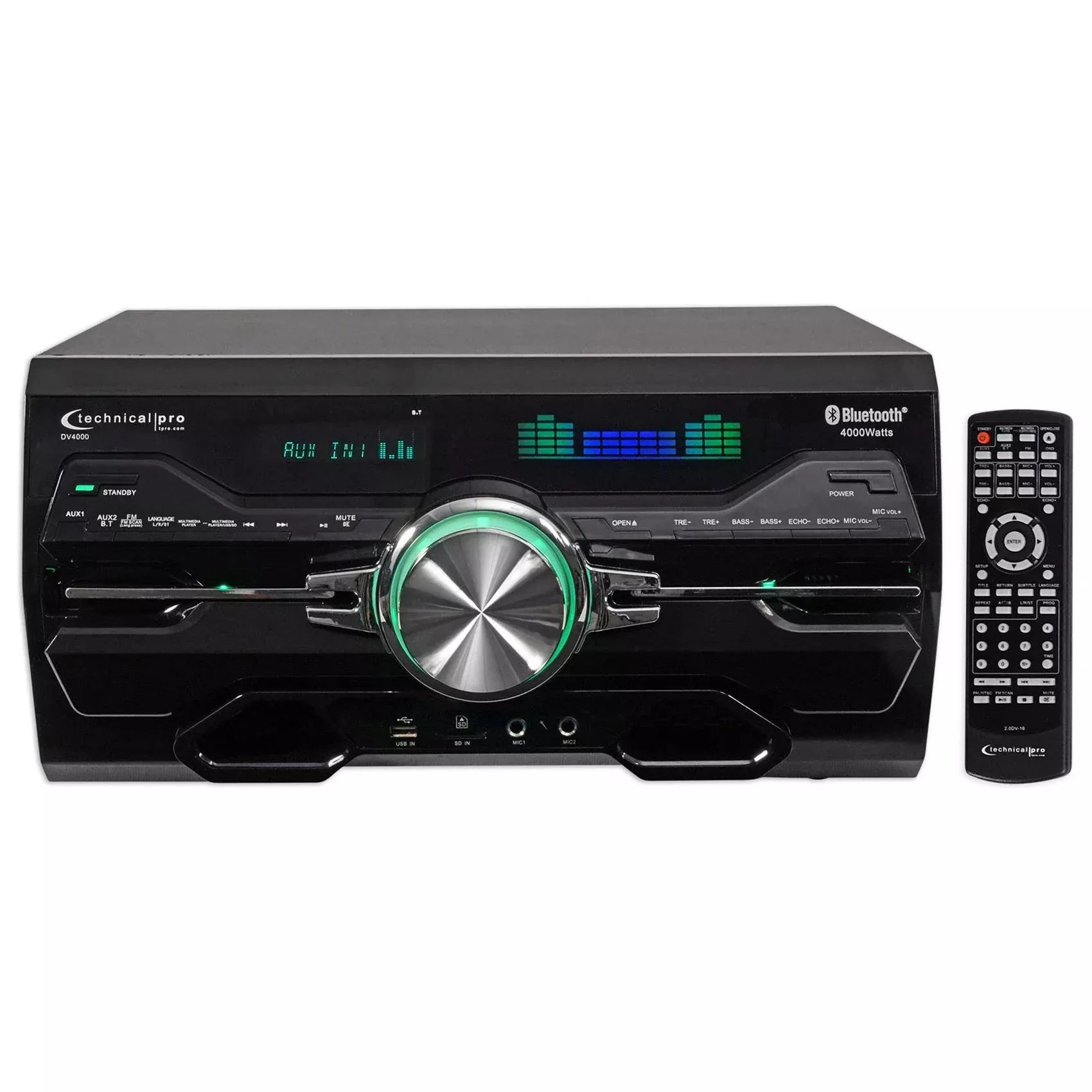 Technical Pro Professional 4000w Receiver/Amplifier/DVD Player Bluetooth/USB/FM