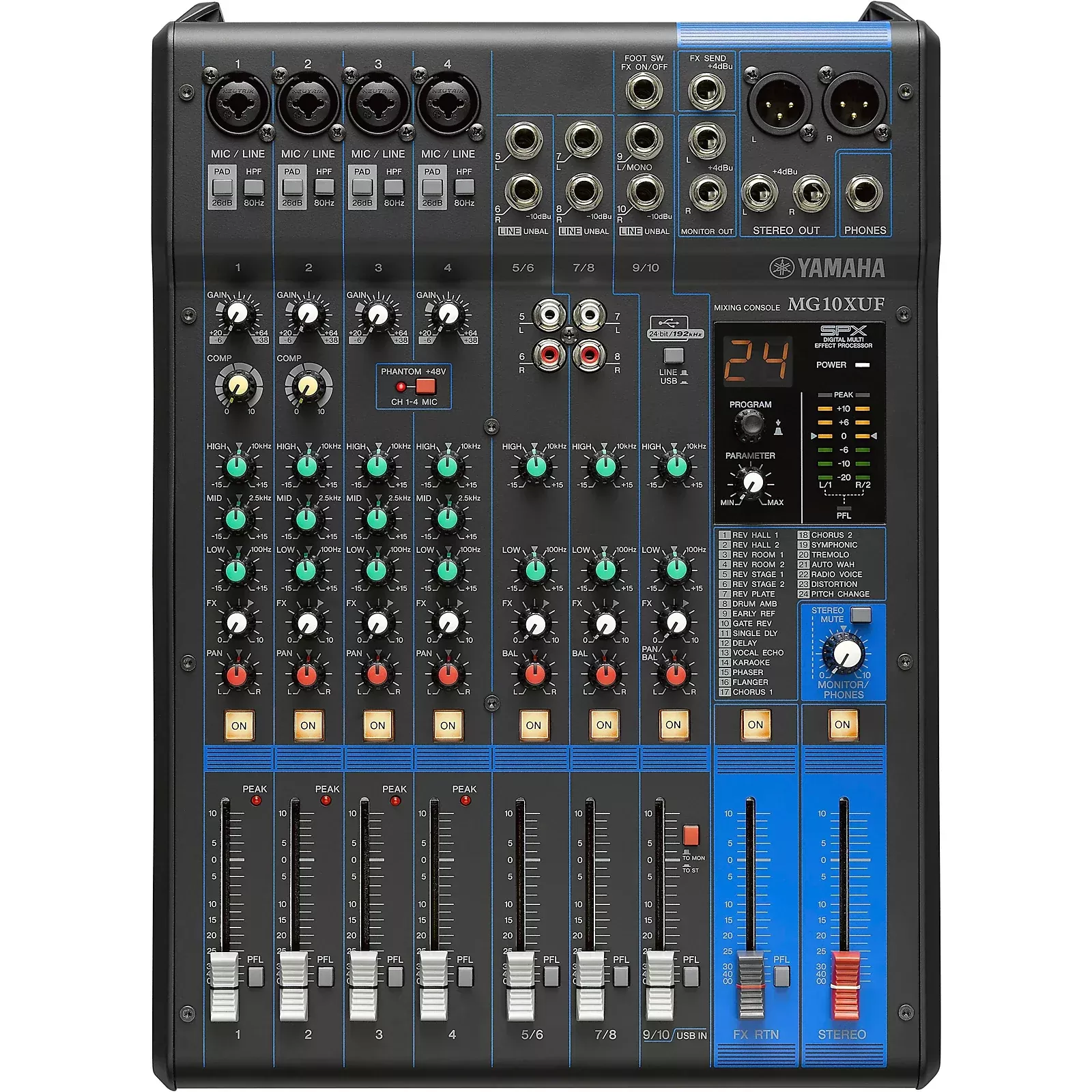 YAMAHA MG10XUF -10-Channel Mixing Console w/effects / with faders